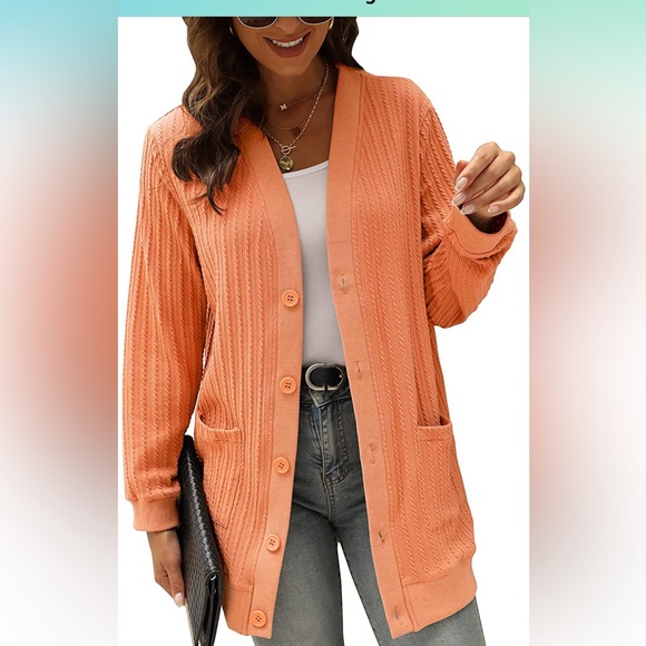 Julyclo Cardigan Sweater.  Long sleeve button down cable knit. size 2X - Picture 4 of 5